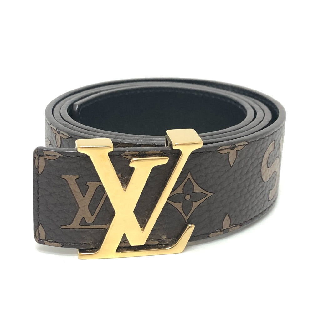 LOUIS VUITTON belt MP016 leather Brown 17aw Louis Vuitton x Supreme Monogram Saintur LV Initial 95/38