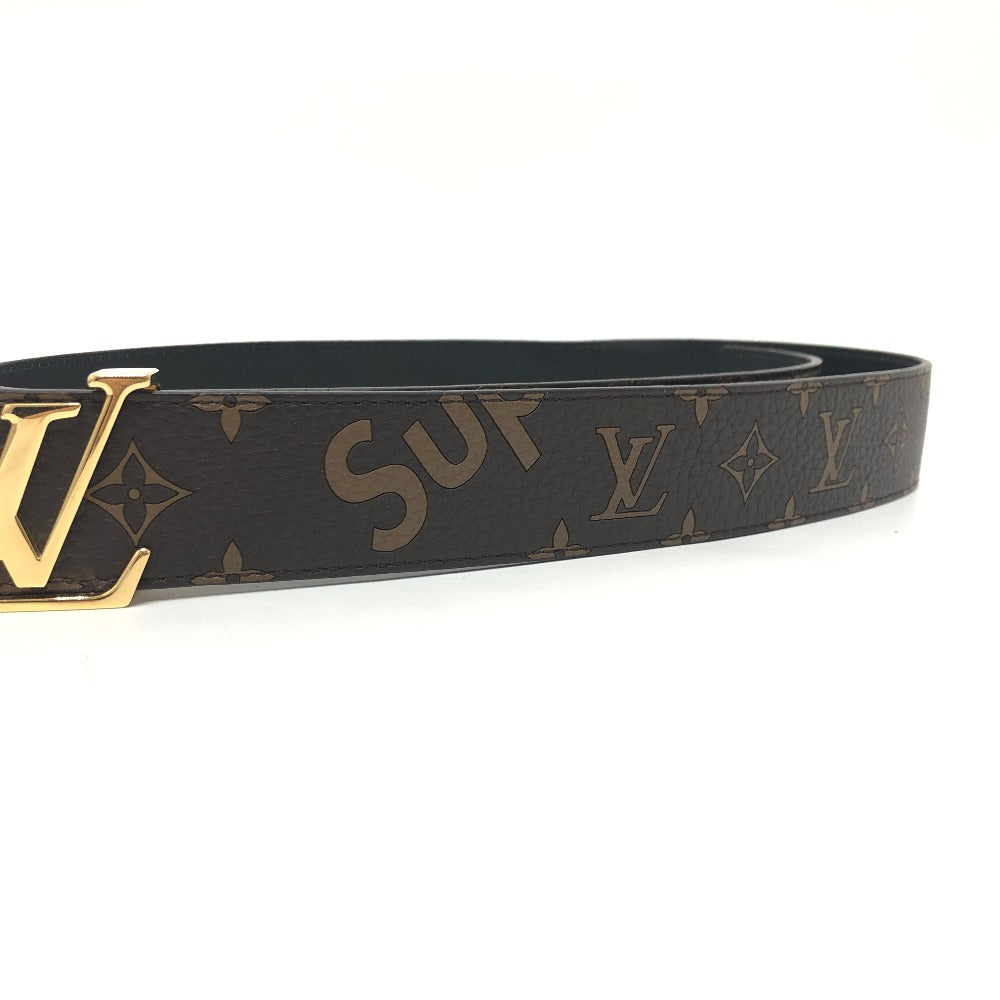LOUIS VUITTON belt MP016 leather Brown 17aw Louis Vuitton x Supreme Monogram Saintur LV Initial 95/38