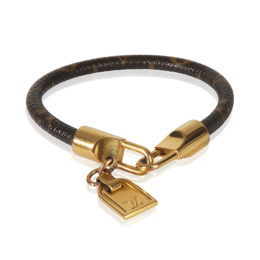 Louis Vuitton Gold-Plated  Canvas Monogram Luck It Charm Bracelet
