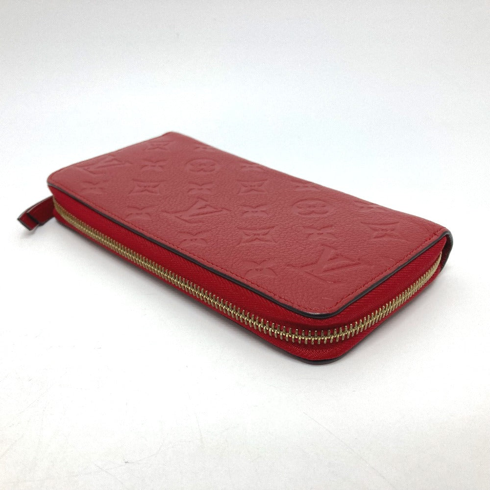 LOUIS VUITTON Long Wallet Purse M61865 Monogram Ann Platt Leather Red Monogram Ann Platt Zippy wallet unisex(Unisex)