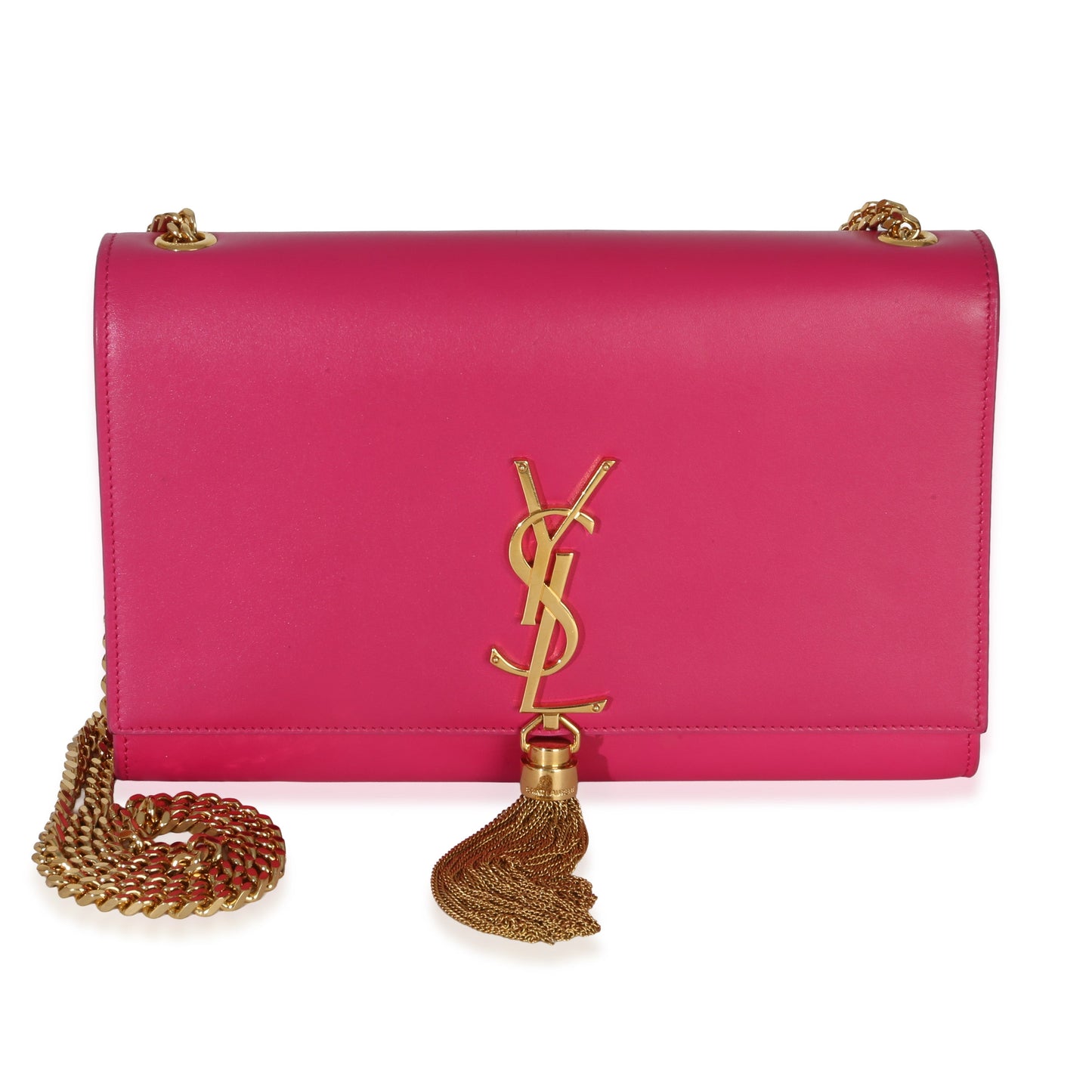 Saint Laurent Pink Smooth Calfskin Medium Kate Tassel Chain
