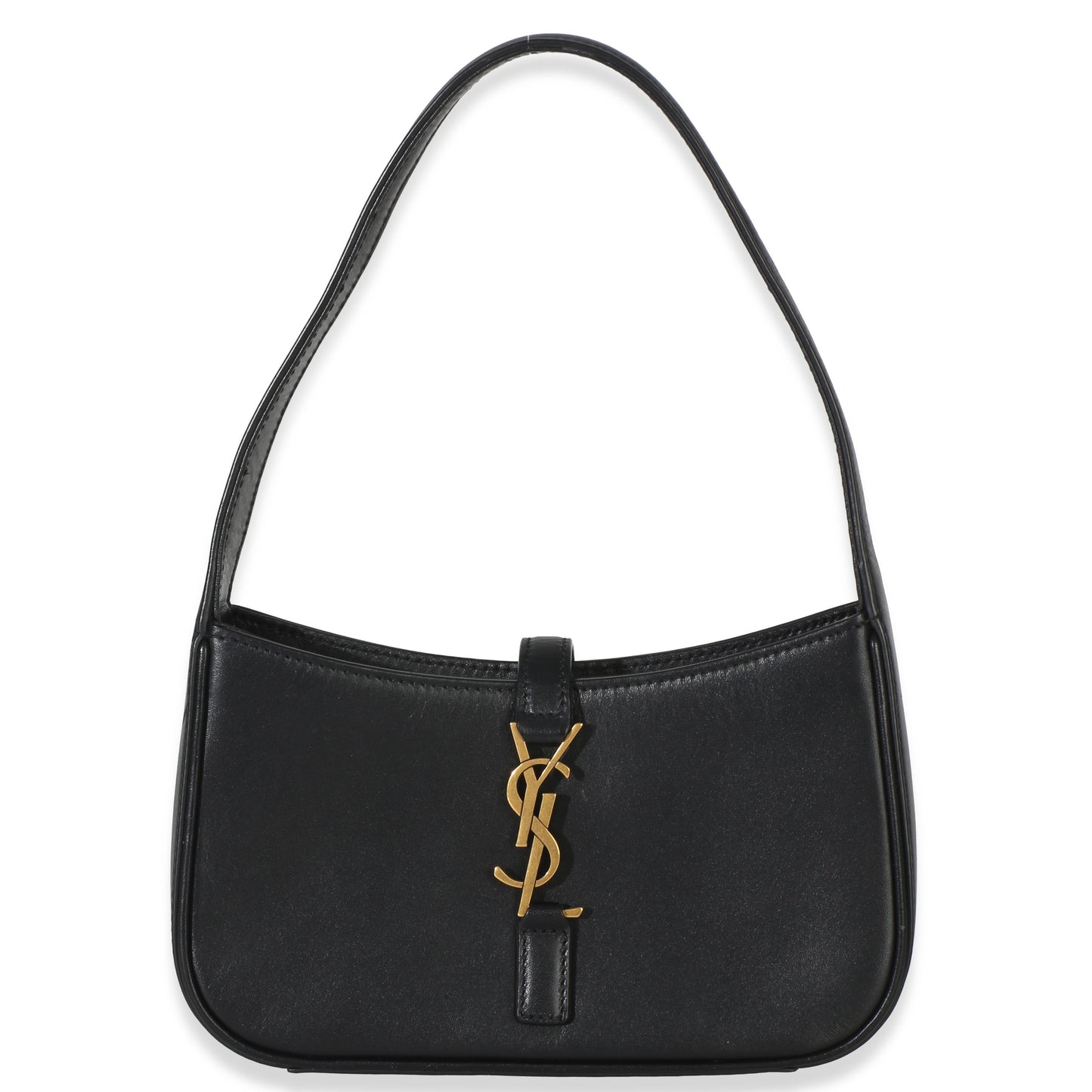 Saint Laurent Black Smooth Calfskin Mini Le 5 A 7 Hobo