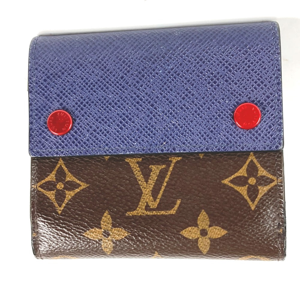LOUIS VUITTON Folded wallet M63041 Monogram canvas Brown Monogram & Taiga Compact wallet mens