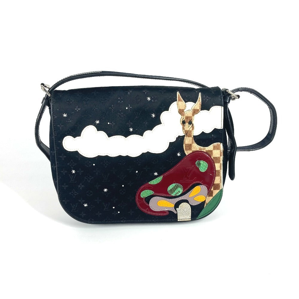 LOUIS VUITTON Shoulder Bag M92273 MonogramSatinCanvas black Monogram satin Conte du Fe Musette Women