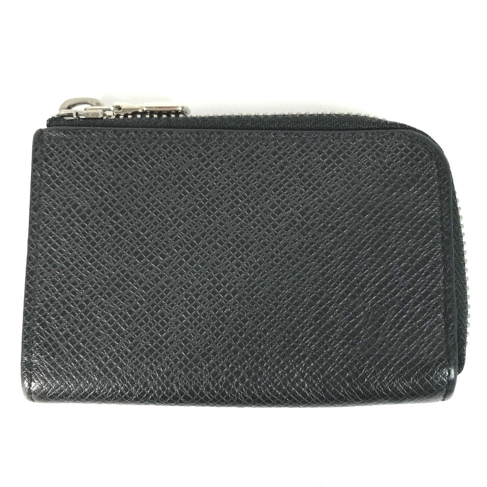 LOUIS VUITTON Coin case M63375 Taiga Leather black Taiga Porto Monnaie Jour mens