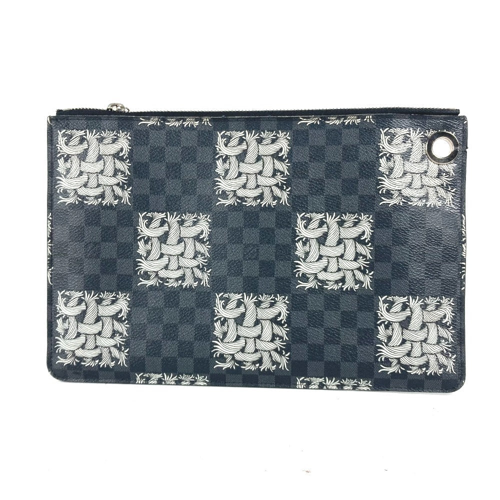 LOUIS VUITTON Clutch bag N61231 Damier Grafitto Canvas black Damier Grafitte Pochette Jules PM mens