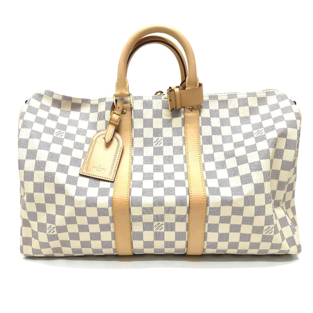 LOUIS VUITTON Boston Duffel bag N48223 Damier Azur Canvas white Damier Azur Keepall bandouliere 45 Women