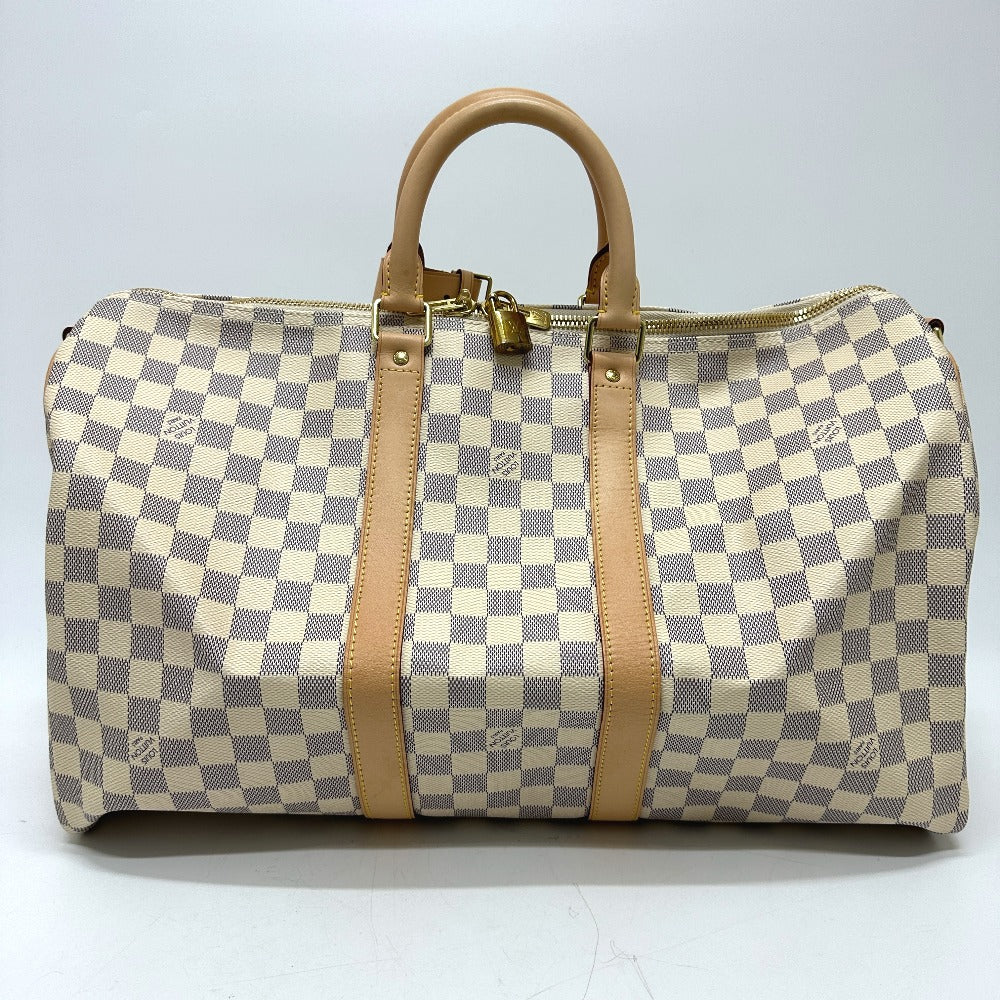 LOUIS VUITTON Boston Duffel bag N48223 Damier Azur Canvas white Damier Azur Keepall bandouliere 45 Women