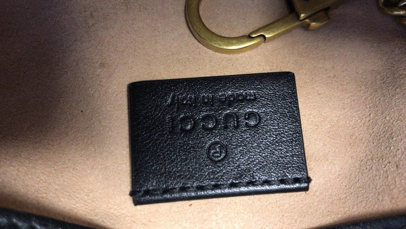 GUCCI GG Marmont Matelasse Black Leather Super Mini Crossbody Bag