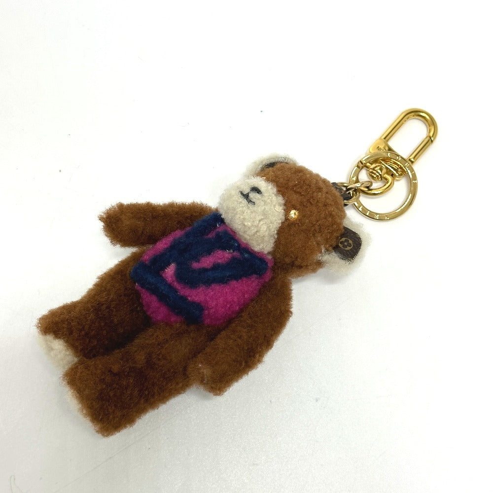LOUIS VUITTON key ring M69854 mohair Brown Porto Cle LV Teddy Bear Women
