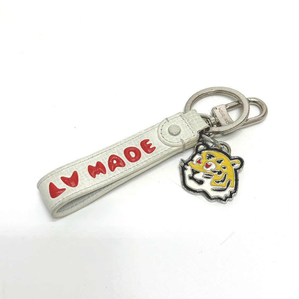 LOUIS VUITTON key ring  MP3225 leather white NIGO collaboration Dragonne LV MADE mens