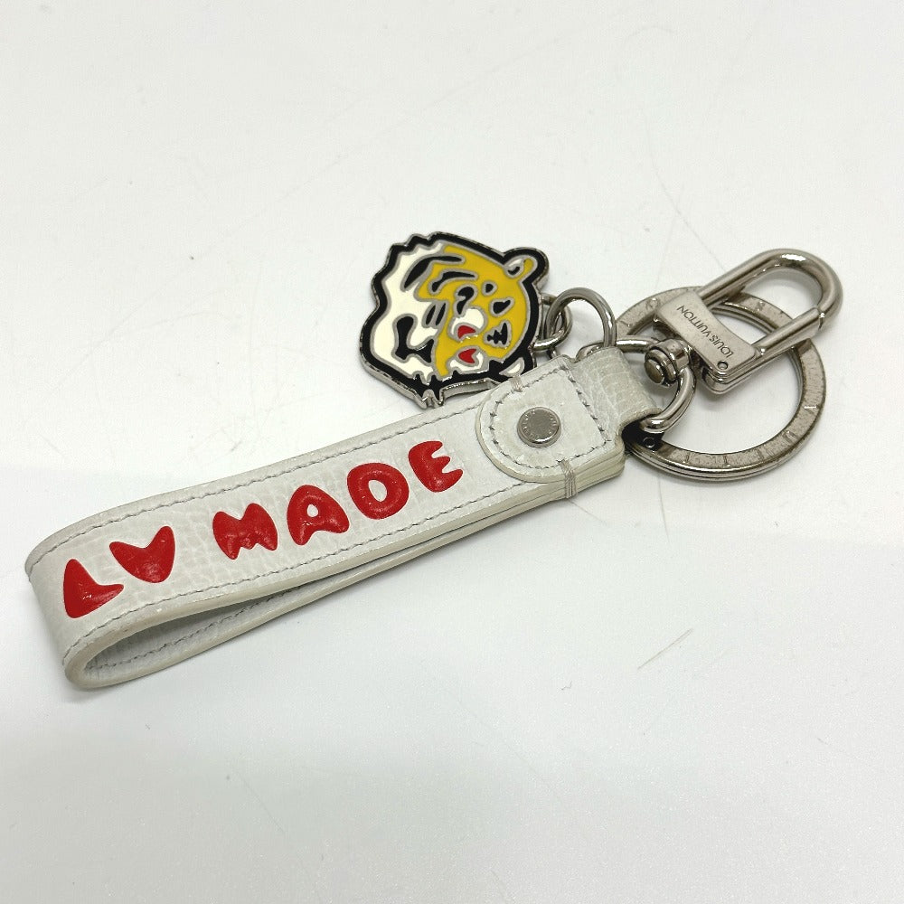 LOUIS VUITTON key ring  MP3225 leather white NIGO collaboration Dragonne LV MADE mens