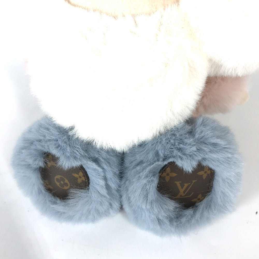 LOUIS VUITTON Plush Doll GI0445 Brushed Shiny Calf Leather white fur Doudou Vivienne Women