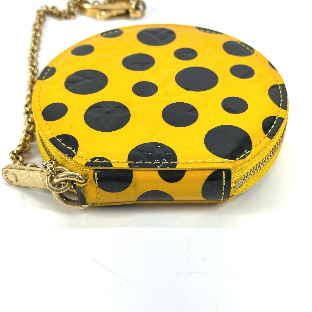 LOUIS VUITTON Coin case M91569 Patent leather yellow Vernis Yayoi Kusama collaboration Porto Monet Chapeau Women