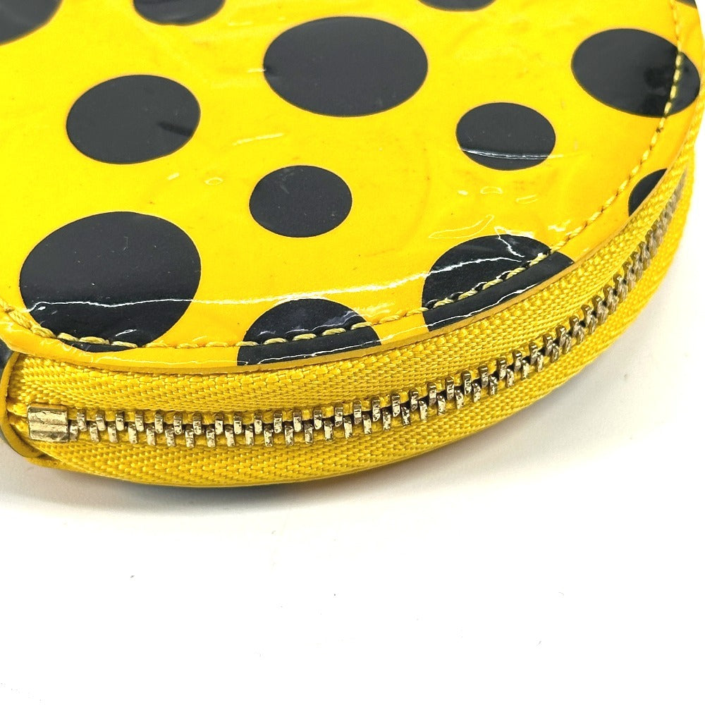 LOUIS VUITTON Coin case M91569 Patent leather yellow Vernis Yayoi Kusama collaboration Porto Monet Chapeau Women