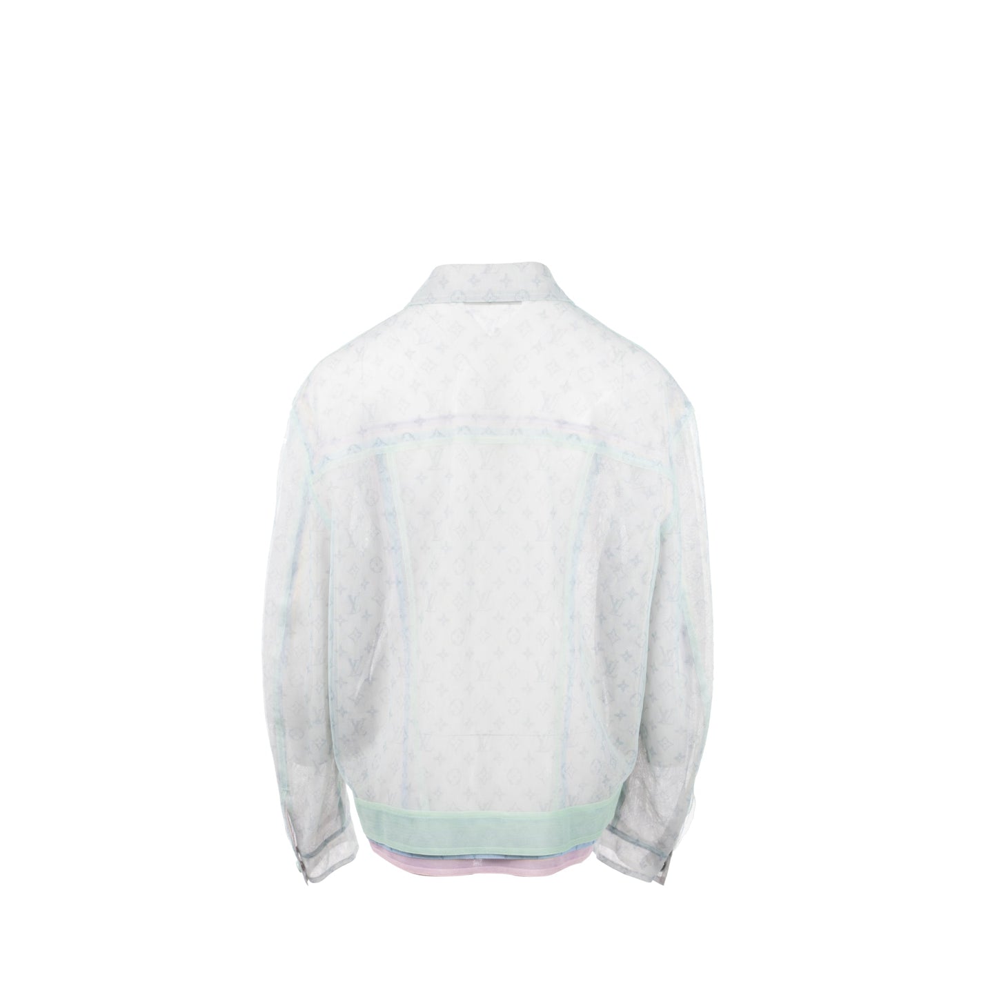 Louis Vuitton size 46 polyamide jacket multicolor green / blue/ pink/ yellow/ purple