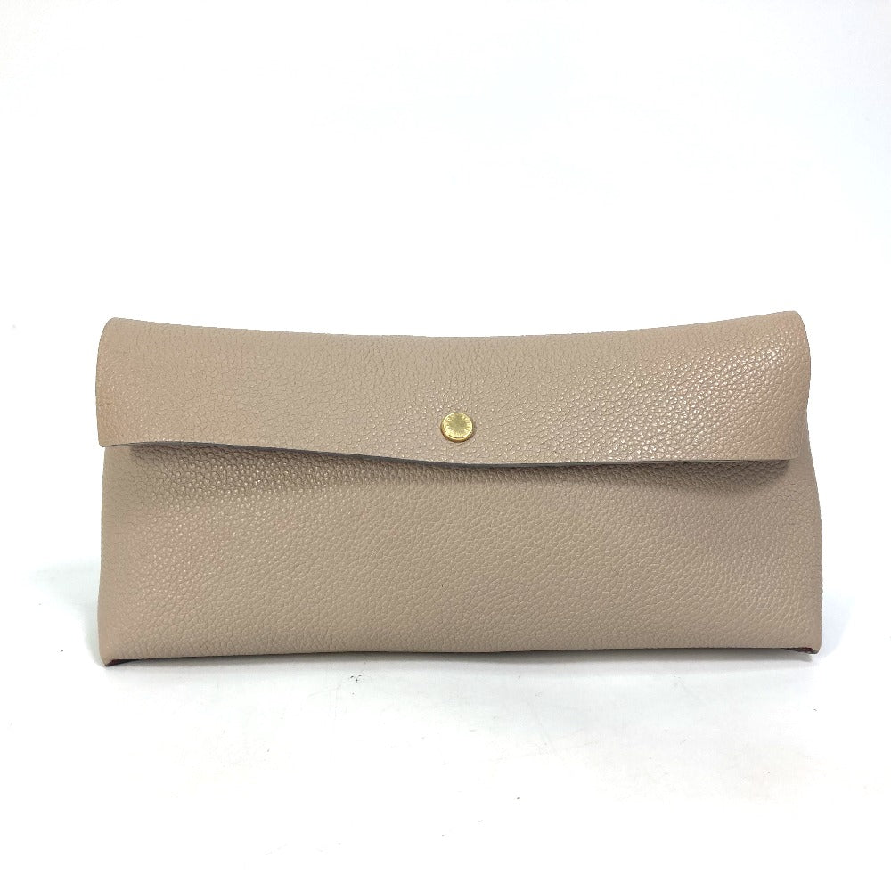 LOUIS VUITTON Pouch M61477 leather beige pouch with flap Pochette Rivet GM Women