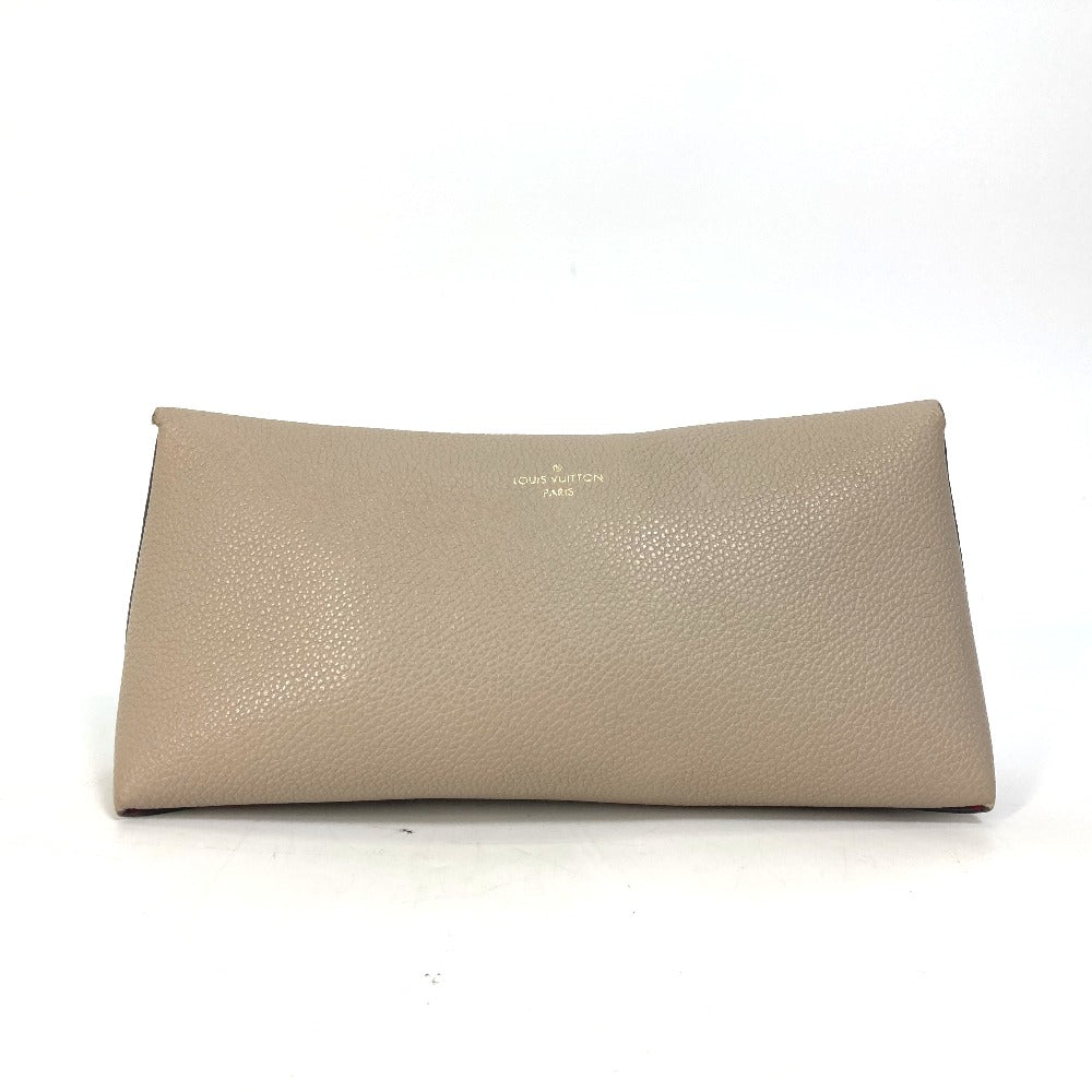 LOUIS VUITTON Pouch M61477 leather beige pouch with flap Pochette Rivet GM Women
