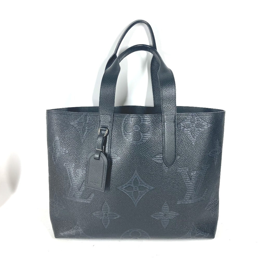LOUIS VUITTON Shoulder Bag M57290 leather black Monogram Giant Shadow Hippo Voyage NV mens
