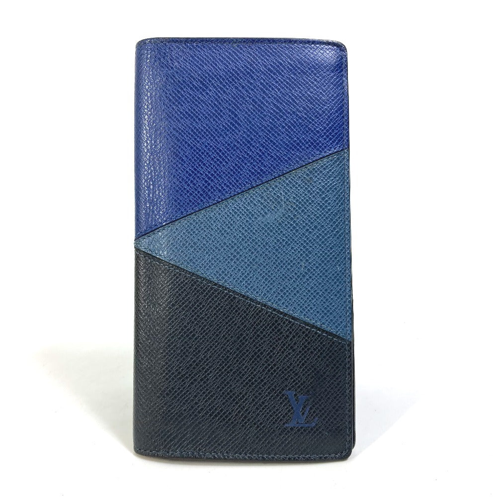 LOUIS VUITTON Long Wallet Purse M30713 Taiga Leather Navy Taiga V Portefeuille Blaza NM mens