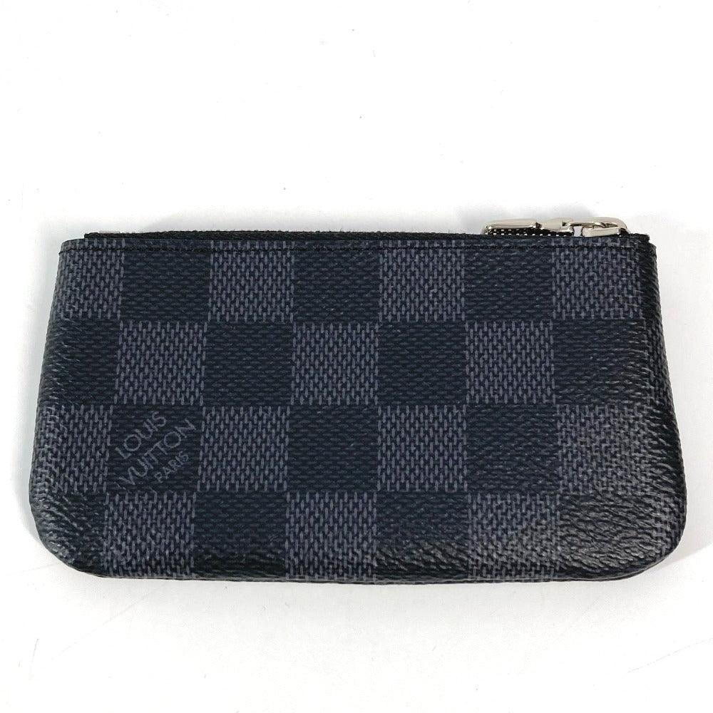 LOUIS VUITTON Coin case N60155 Damier Grafitto Canvas black Damier Grafitte Card Key case Key holder Pochette Cle mens(Unisex)