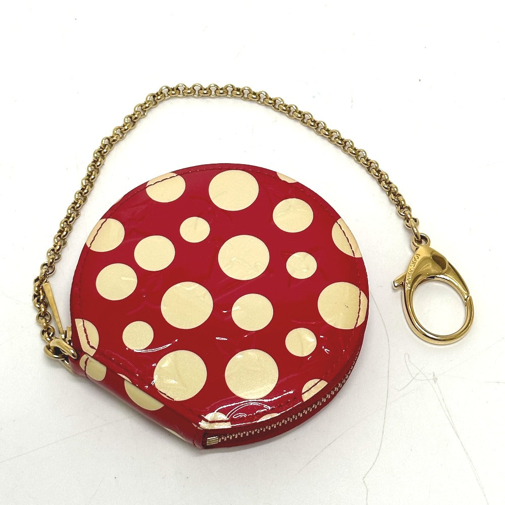 LOUIS VUITTON Coin case M91570 Patent leather Red Monogram Vernis Yayoi Kusama collaboration portomone chapeau dot infinity Women