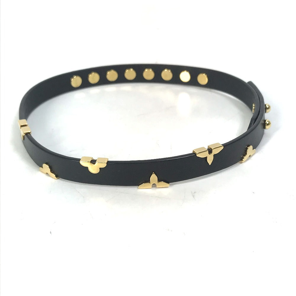 LOUIS VUITTON bracelet M6557F leather black Double bracelet Bracelet Daily Monogram Studs Women 17