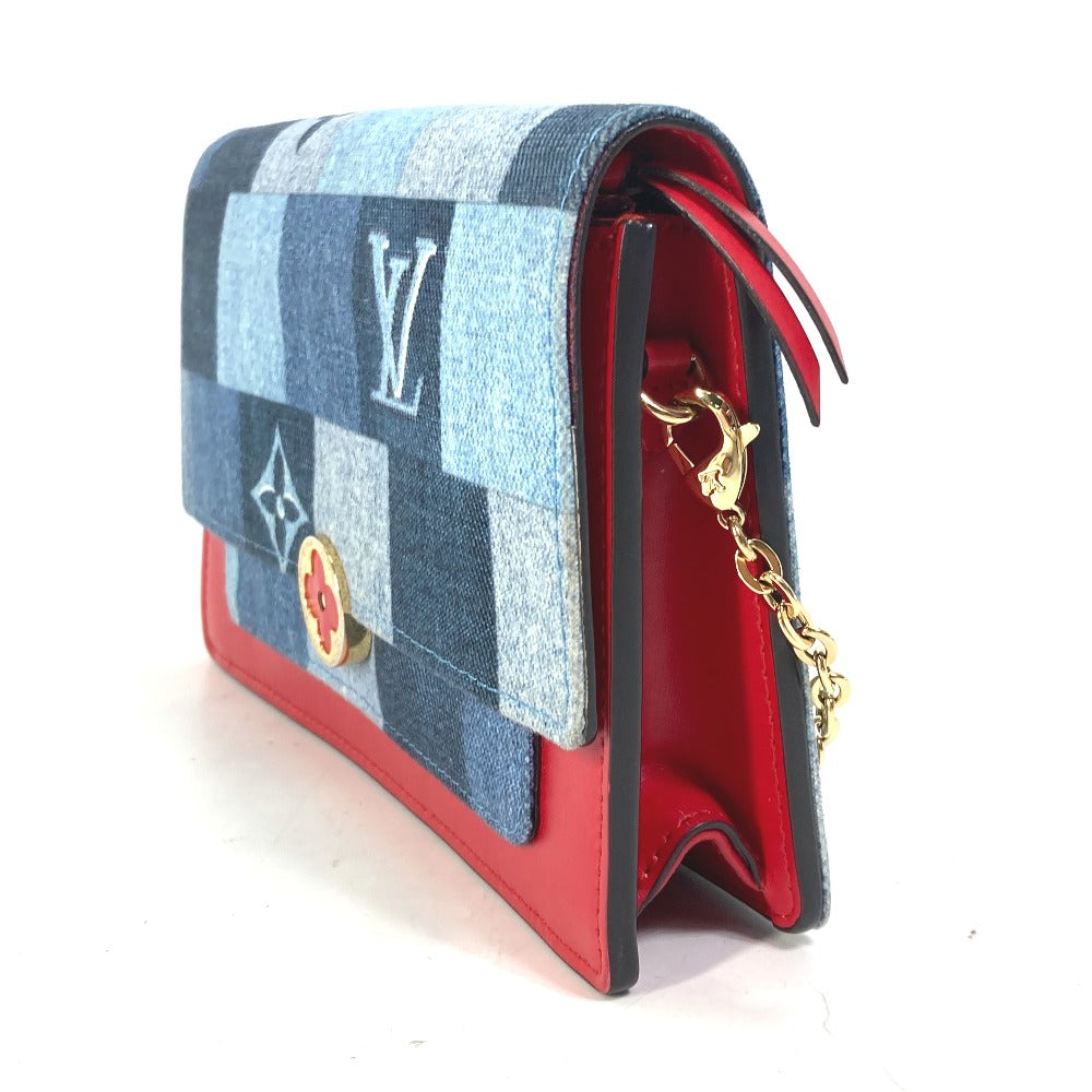 LOUIS VUITTON Shoulder Bag M69036 Monogram denim blue Chain Wallet Long Wallet Purse Monogram denim Portefeuille Flor Women