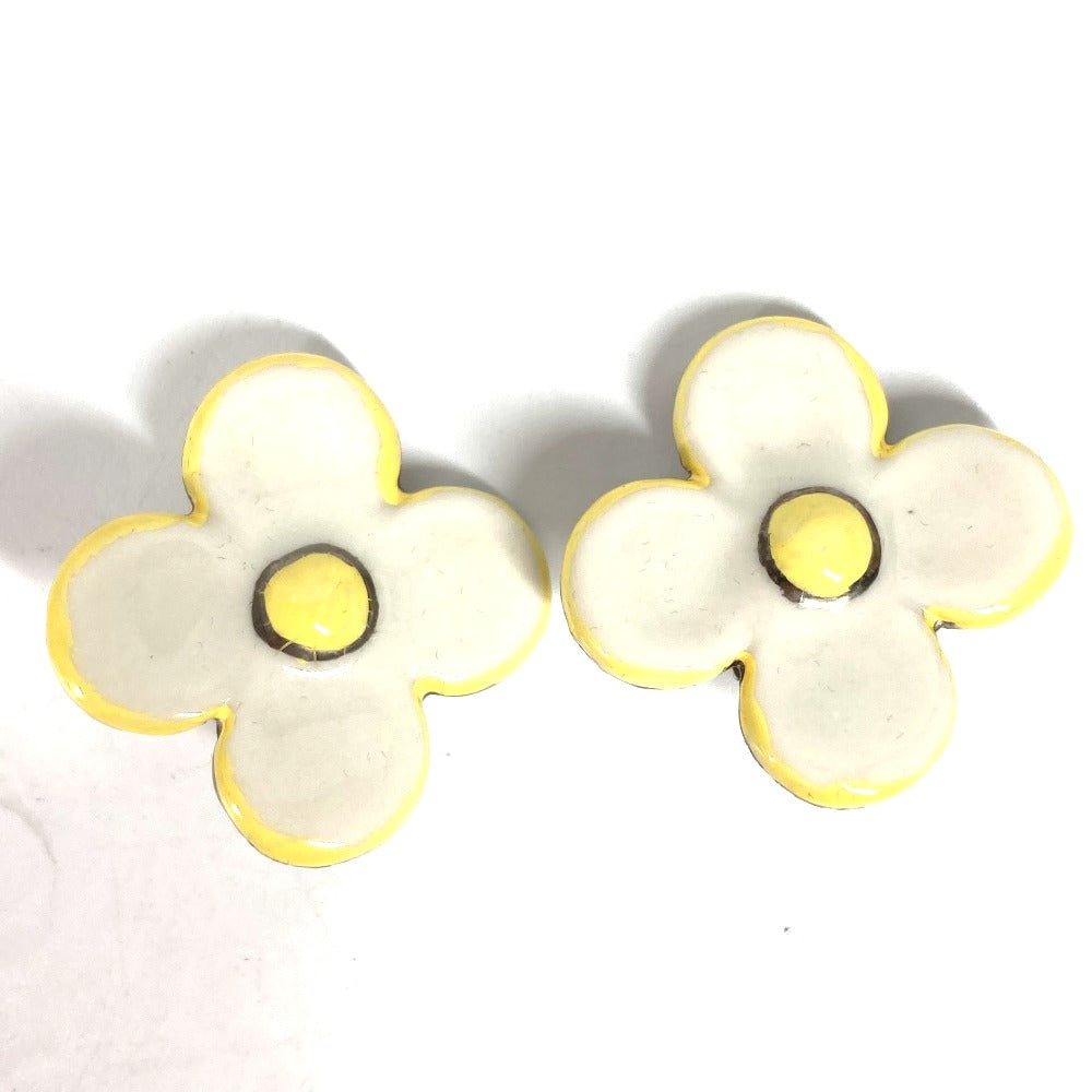 LOUIS VUITTON Earring ceramic white Flower flower