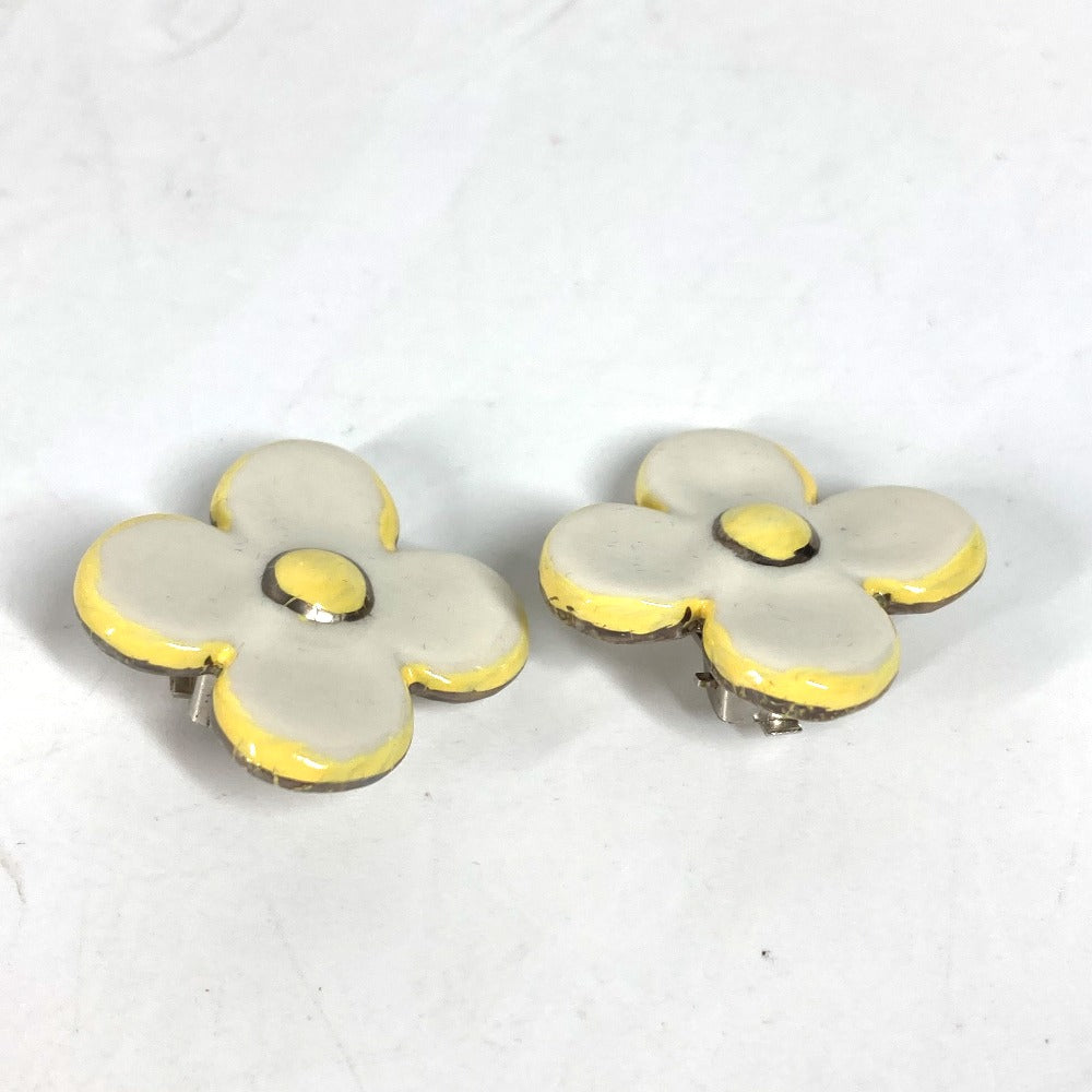 LOUIS VUITTON Earring ceramic white Flower flower