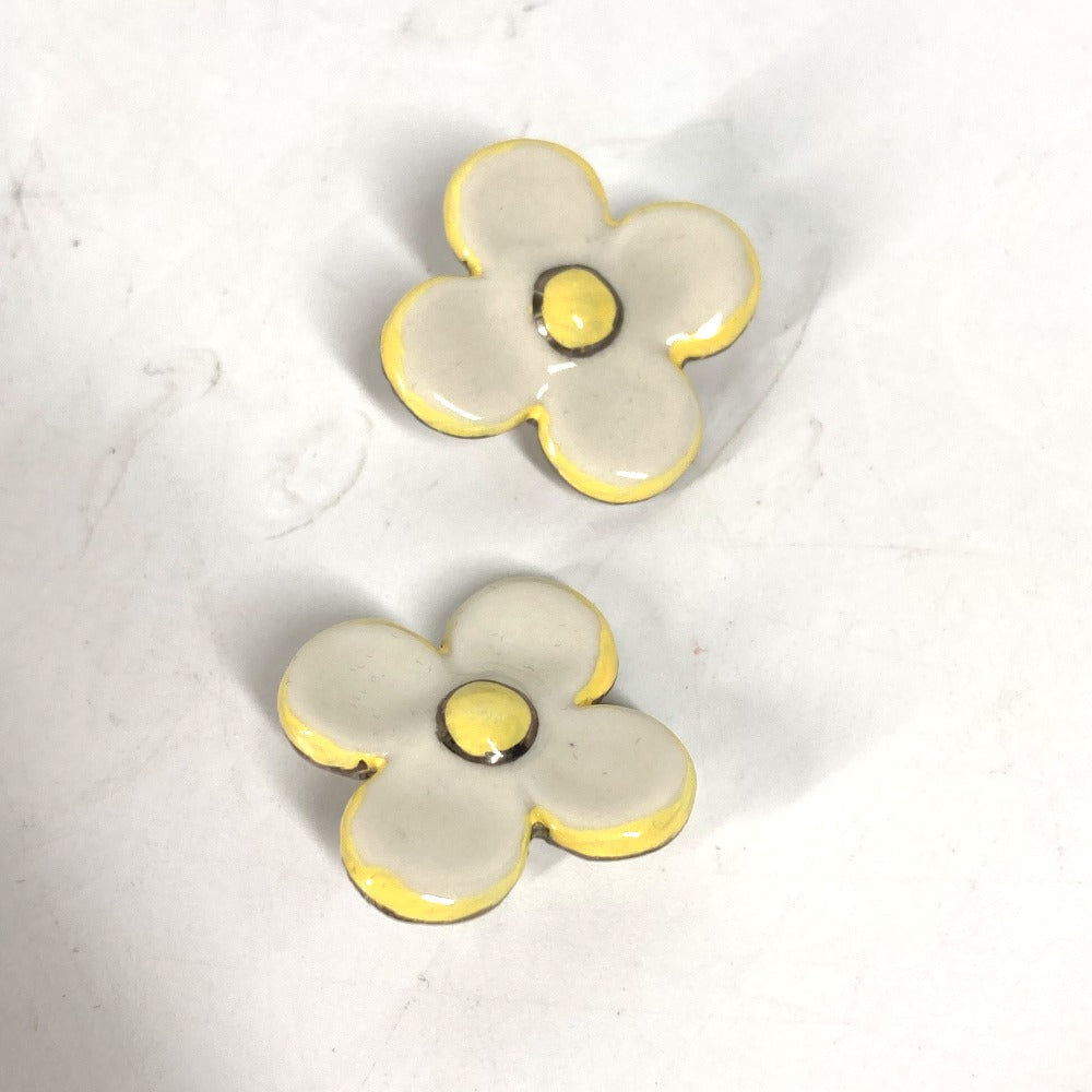 LOUIS VUITTON Earring ceramic white Flower flower
