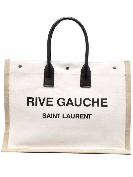 Luxury Saint Laurent Trending 2025 Men's Rive Gauche Tote Bag in Grgblknatr | 509415FAAVU