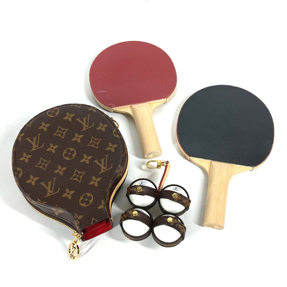 LOUIS VUITTON Sporting goods GI0746 Monogram canvas, tanned leather, wood, rubber Multi Monogram Set Ping Pong James Table Tennis Set Women(Unisex)