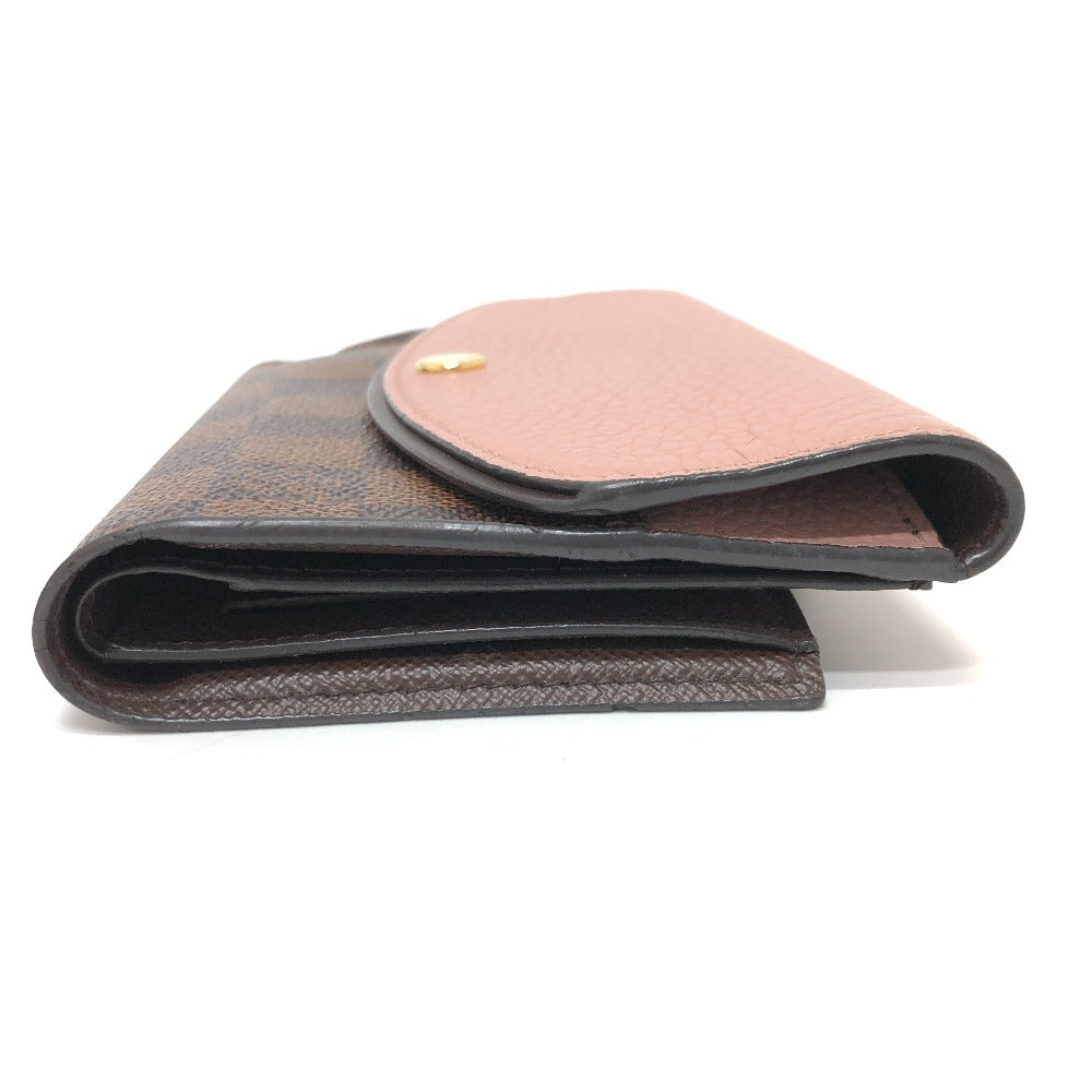 LOUIS VUITTON Folded wallet N60043 Damier canvas Brown Portefeuille Normandy Women
