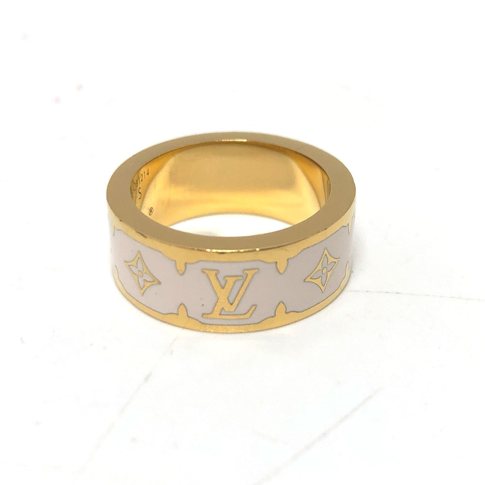 LOUIS VUITTON Ring M1565S metal white Ring Nano Gram Enamel S