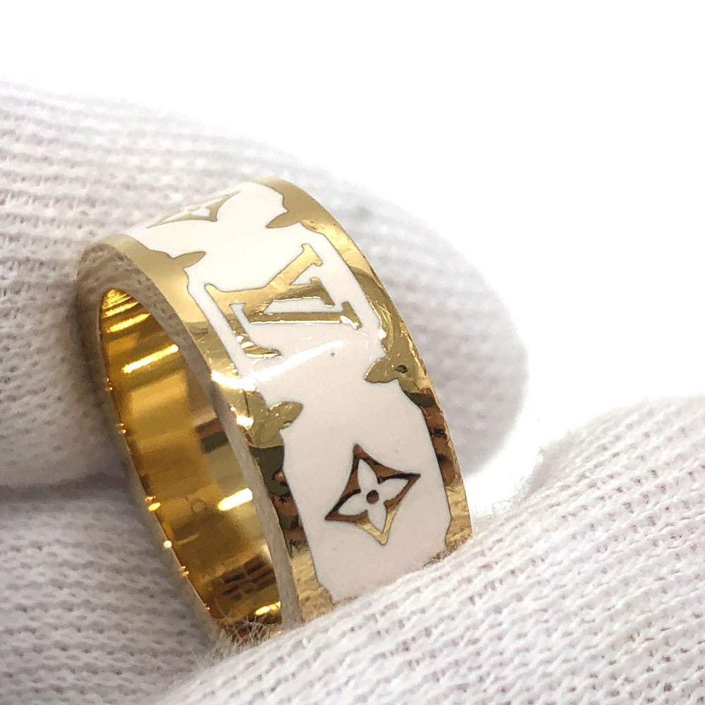 LOUIS VUITTON Ring M1565S metal white Ring Nano Gram Enamel S