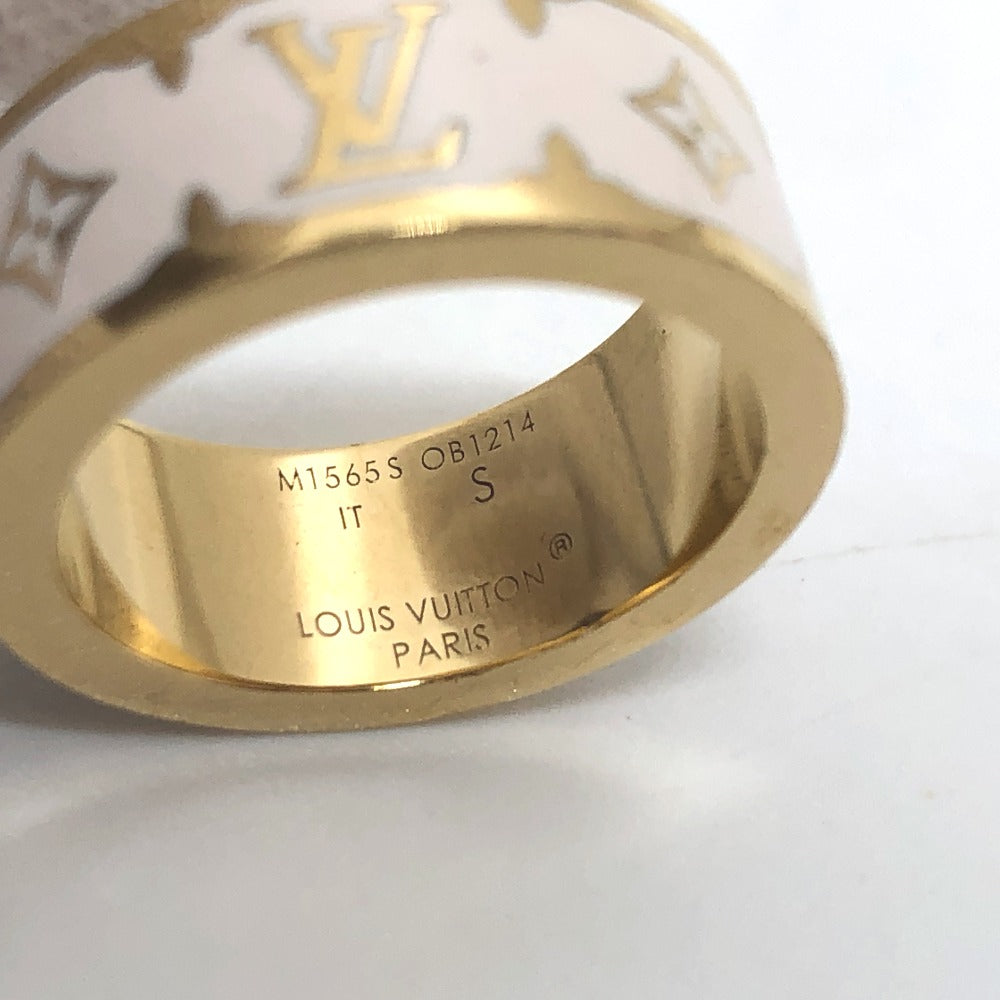 LOUIS VUITTON Ring M1565S metal white Ring Nano Gram Enamel S