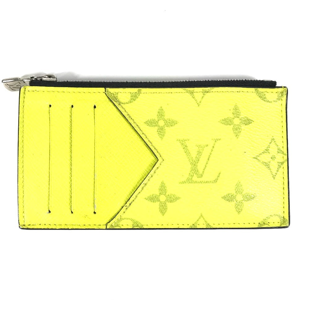 LOUIS VUITTON Coin case M30950 Taiga Leather, Monogram Canvas yellow Taigalama Coin card holder Women(Unisex)
