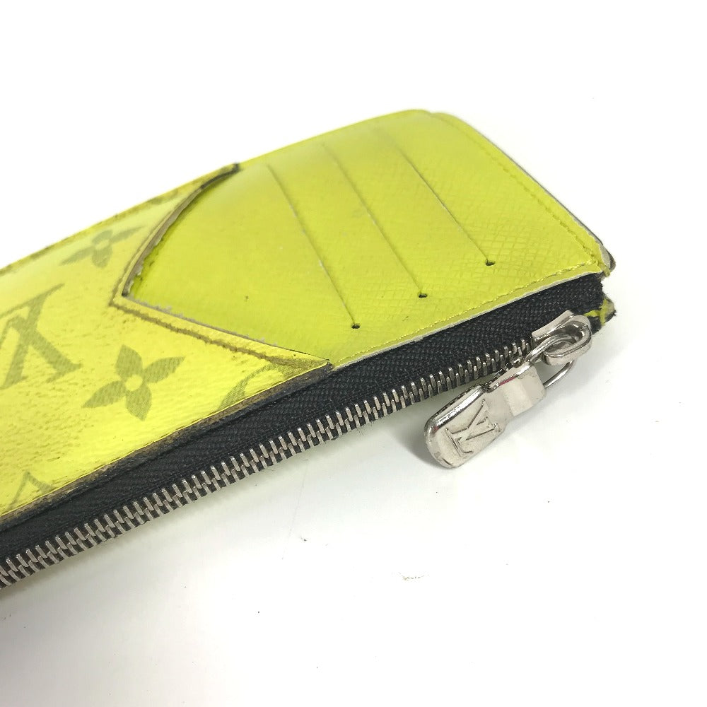 LOUIS VUITTON Coin case M30950 Taiga Leather, Monogram Canvas yellow Taigalama Coin card holder mens(Unisex)