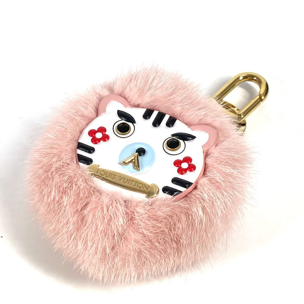 LOUIS VUITTON key ring M68450 fur pink bijou sack wild fur Women