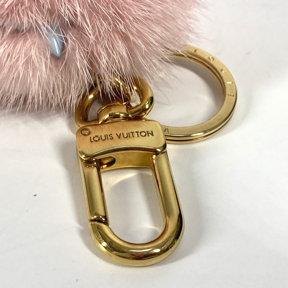 LOUIS VUITTON key ring M68450 fur pink bijou sack wild fur Women