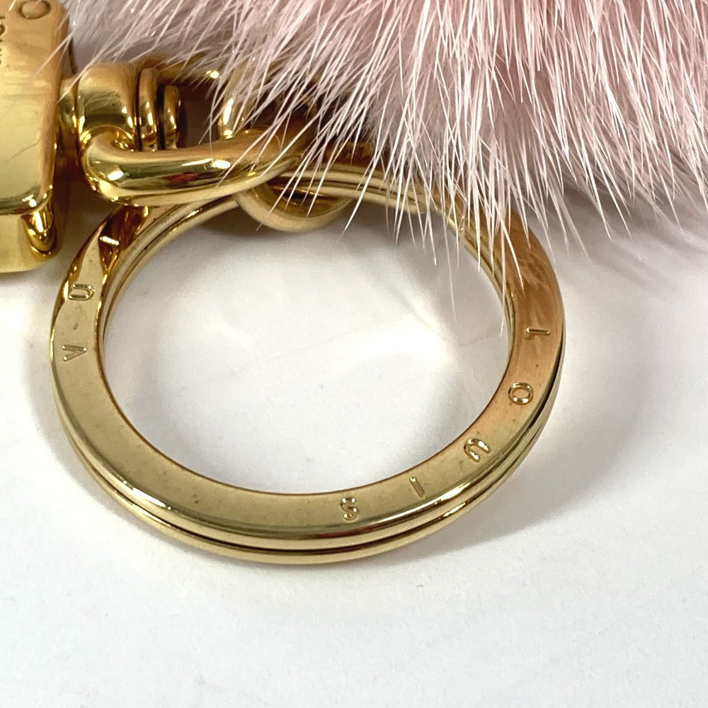 LOUIS VUITTON key ring M68450 fur pink bijou sack wild fur Women