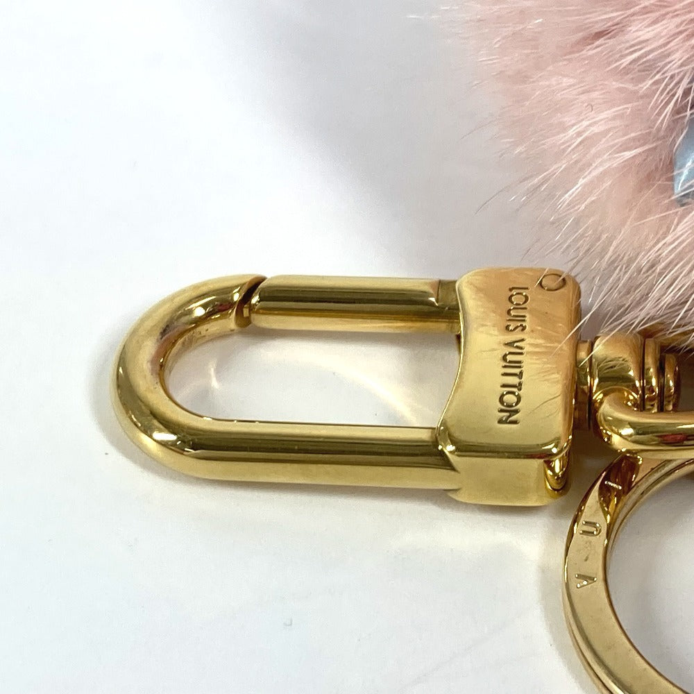 LOUIS VUITTON key ring M68450 fur pink bijou sack wild fur Women
