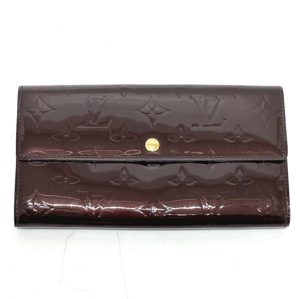 LOUIS VUITTON Long Wallet Purse M90152 Monogram Vernis Brown Portefeuille Sara Women