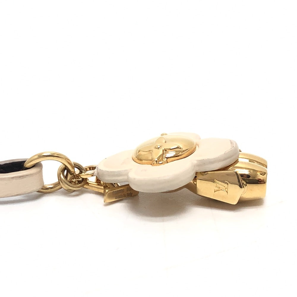 LOUIS VUITTON key ring M02204 Gold Plated / Leather white Bag Charm Mini Vivienne