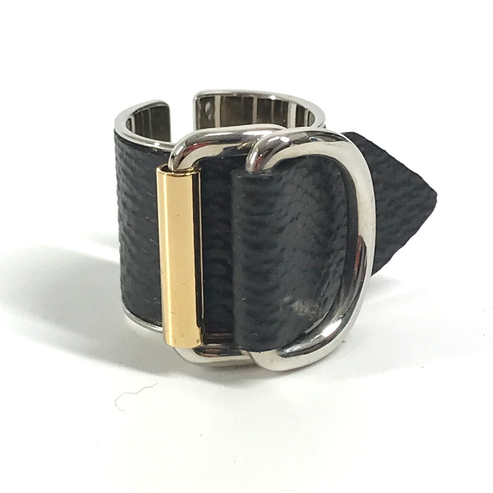 LOUIS VUITTON Ring MP0669ï¿½@ Leather, Metal black logo mens S