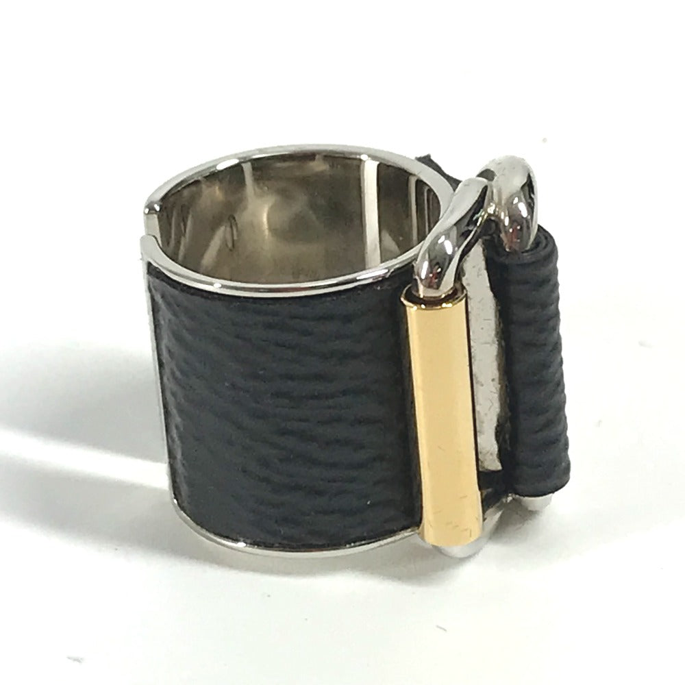LOUIS VUITTON Ring MP0669ï¿½@ Leather, Metal black logo mens S