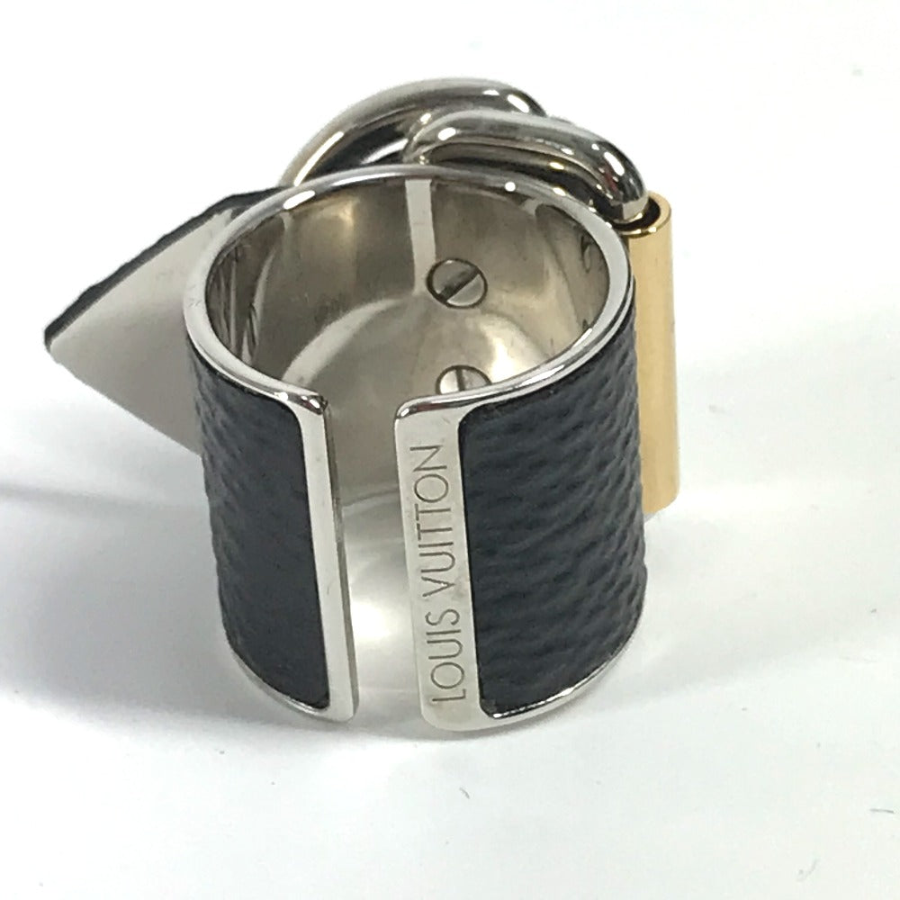 LOUIS VUITTON Ring MP0669ï¿½@ Leather, Metal black logo mens S