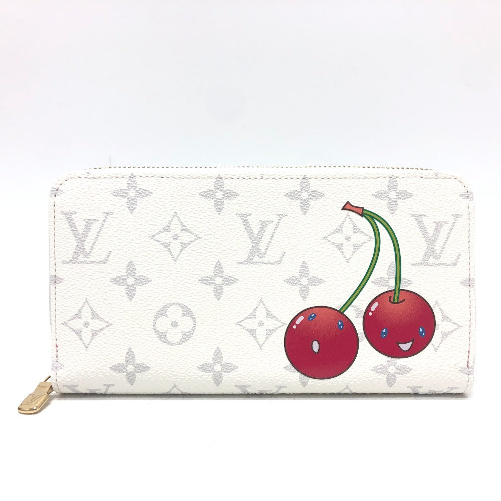 LOUIS VUITTON Long Wallet Purse M14240 Monogram canvas white Takashi Murakami collaboration monogram LV ï¿½~ TM Zippy Wallet unisex(Unisex)
