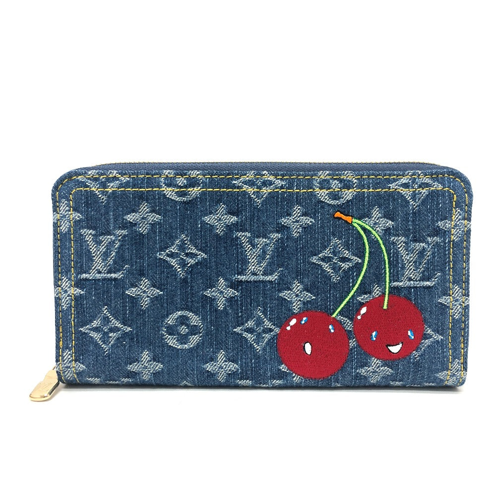 LOUIS VUITTON Long Wallet Purse M23161 denim blue Takashi Murakami collaboration monogram denim LV ï¿½~ TM Zippy Wallet unisex(Unisex)